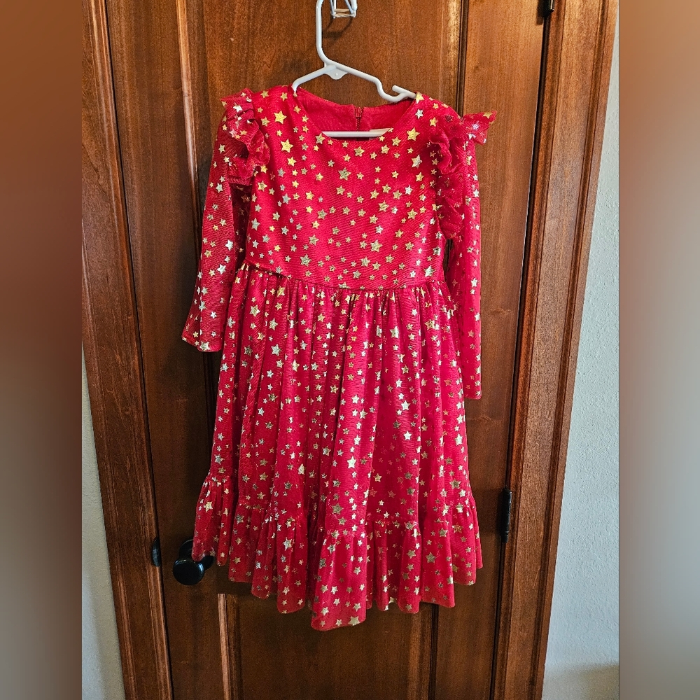 Red Sparkle Star Tulle Size 6 Dress